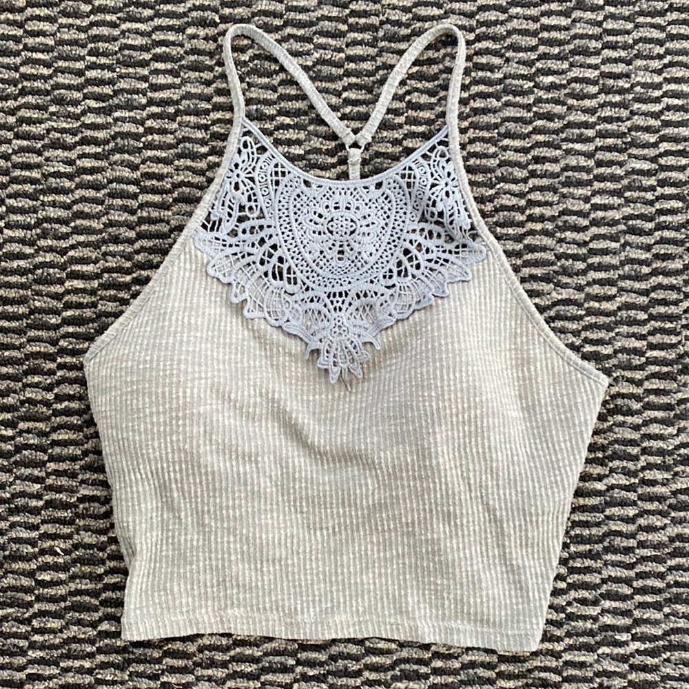 Earthy Green Crop Top w/ Built-Bra S